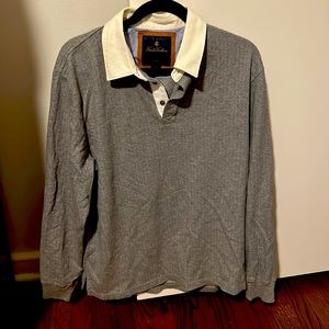 Brooks brother long sleeve polo with suede elbow patches